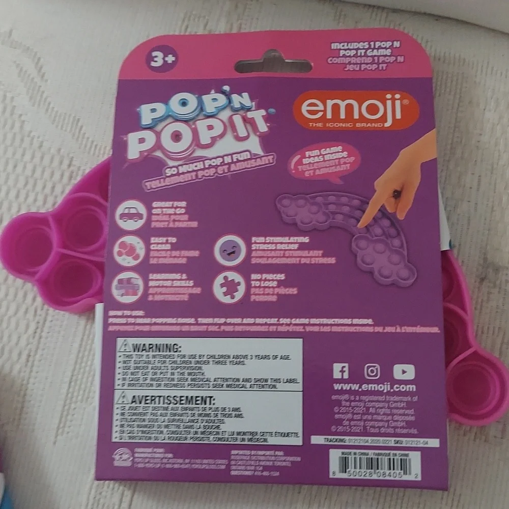 3 Lot  POP N POPIT. Sensory Education Play Emoji  New